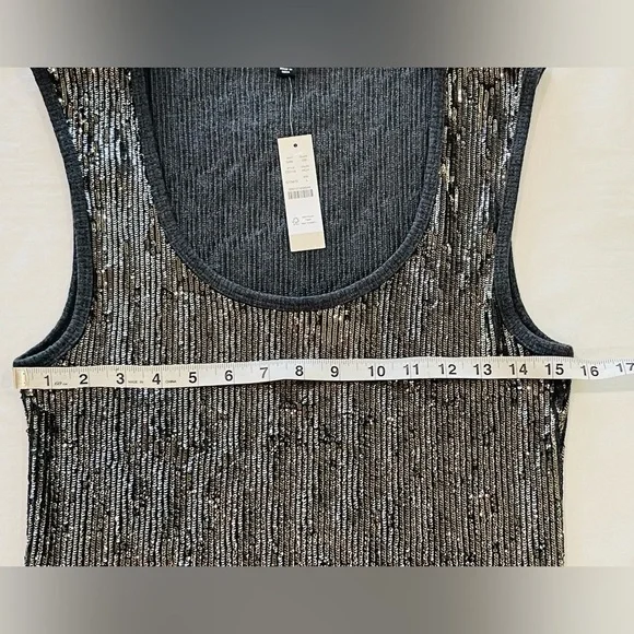 J.Crew | NWT | Vintage Rib Sequin Scoop Neck Tank | Large - Picture 3 of 6